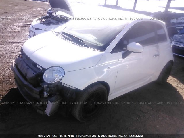 3C3CFFFH8FT570906 - 2015 FIAT 500 ABARTH WHITE photo 2