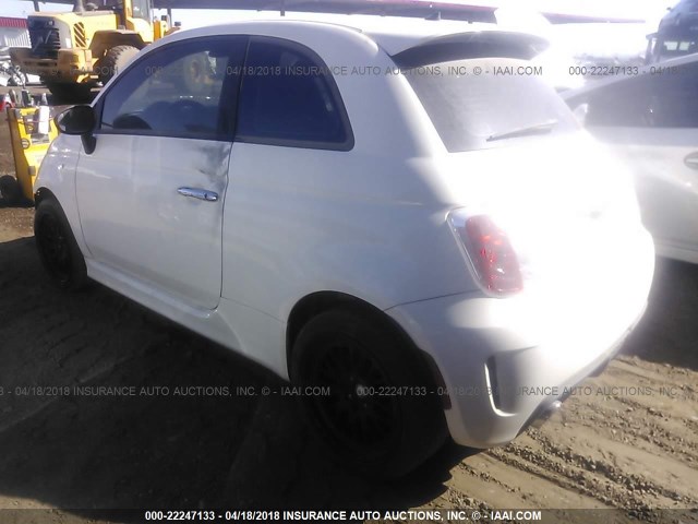 3C3CFFFH8FT570906 - 2015 FIAT 500 ABARTH WHITE photo 3