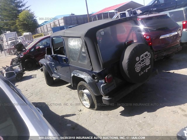 1J4FA49S71P370139 - 2001 JEEP WRANGLER / TJ SPORT Dark Blue photo 3