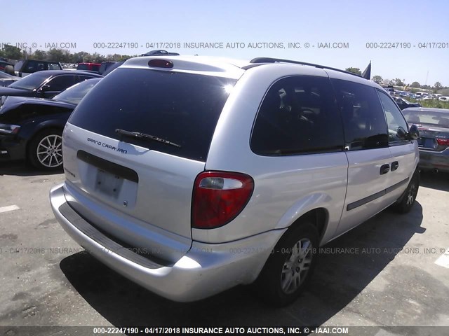 1D4GP24R37B194071 - 2007 DODGE GRAND CARAVAN SE SILVER photo 4