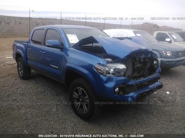 5TFCZ5AN2HX114160 - 2017 TOYOTA TACOMA DBL CAB/SR/TRDSPT/OR/PRO ლურჯი ფოტო 1