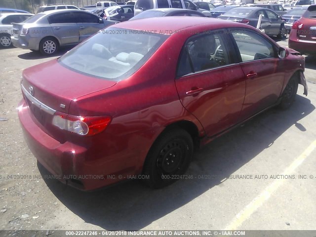 5YFBU4EE3CP072684 - 2012 TOYOTA COROLLA S/LE RED photo 4
