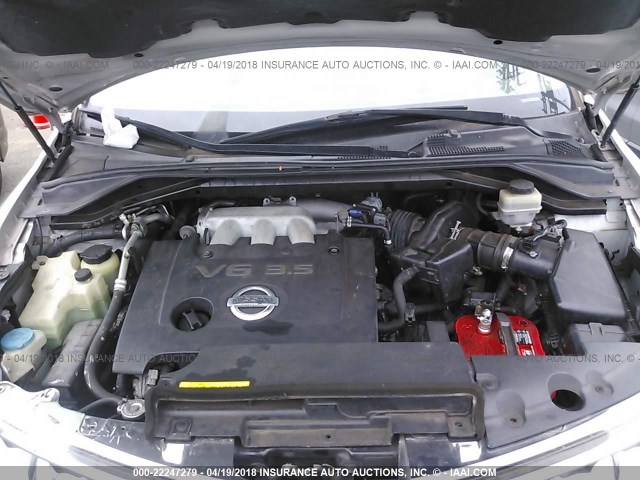 JN8AZ08T36W400590 - 2006 NISSAN MURANO SL/SE/S SILVER photo 10