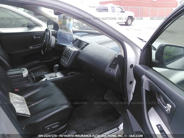 JN8AZ08T36W400590 - 2006 NISSAN MURANO SL/SE/S SILVER photo 5