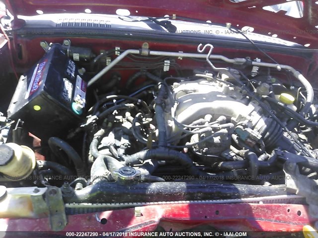 1N6ED27T14C465202 - 2004 NISSAN FRONTIER CREW CAB XE V6 RED photo 10