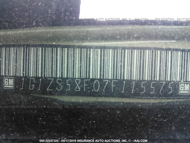 1G1ZS58F07F115575 - 2007 CHEVROLET MALIBU LS 棕色 照片 9