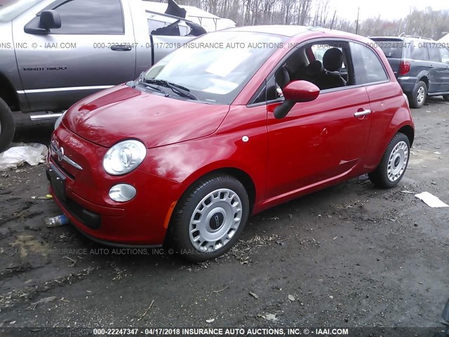 3C3CFFAR0DT751348 - 2013 FIAT 500 POP RED photo 2