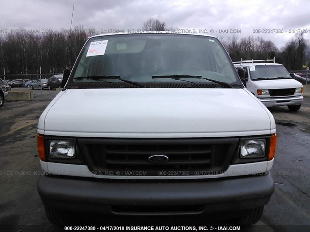 1FTNE24W06DB11697 - 2006 FORD ECONOLINE E250 VAN WHITE photo 6