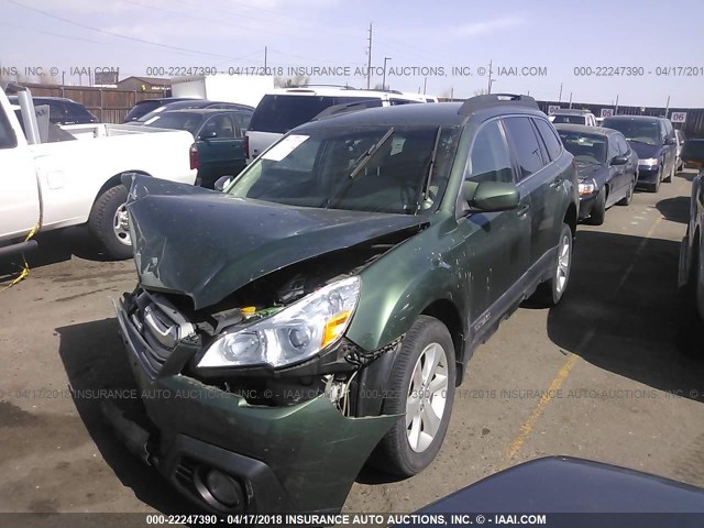 4S4BRCCC0D3254426 - 2013 SUBARU OUTBACK 2.5I PREMIUM GREEN photo 2