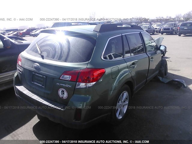 4S4BRCCC0D3254426 - 2013 SUBARU OUTBACK 2.5I PREMIUM GREEN photo 4