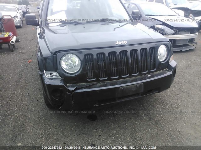 1J8FT28W58D697474 - 2008 JEEP PATRIOT SPORT BLACK photo 6