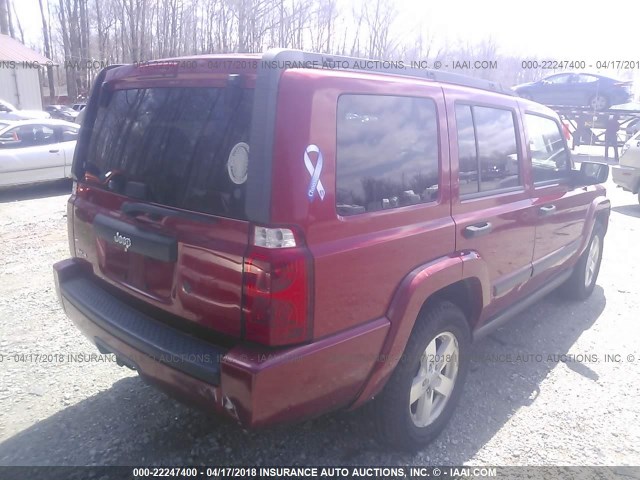 1J8HG48KX6C203960 - 2006 JEEP COMMANDER RED photo 4