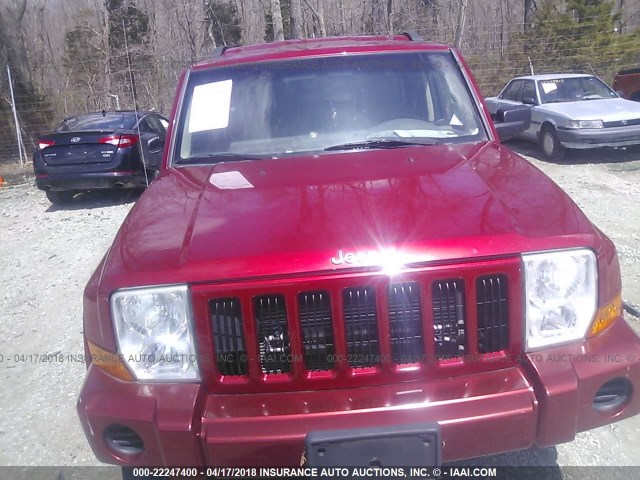 1J8HG48KX6C203960 - 2006 JEEP COMMANDER RED photo 6