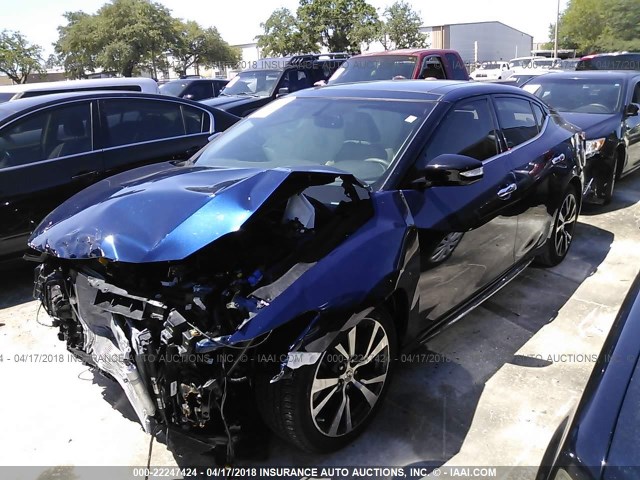 1N4AA6AP8HC376929 - 2017 NISSAN MAXIMA 3.5S/SV/SL/SR/PLAT BLUE photo 2