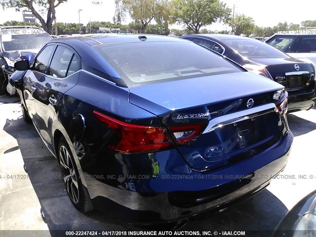 1N4AA6AP8HC376929 - 2017 NISSAN MAXIMA 3.5S/SV/SL/SR/PLAT BLUE photo 3