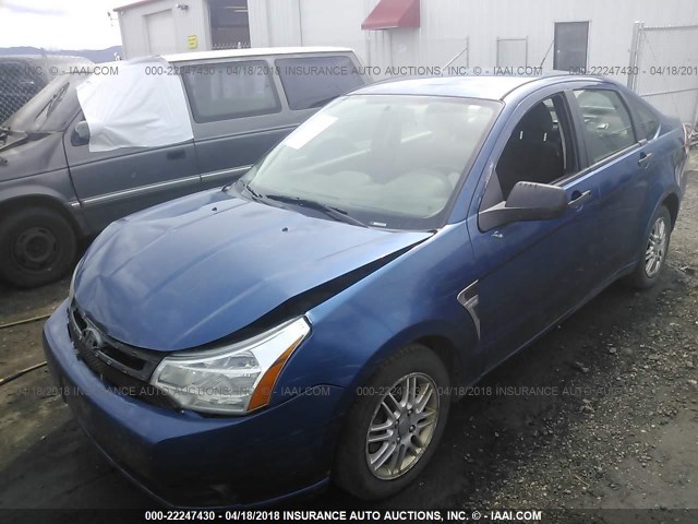 1FAHP35N78W201669 - 2008 FORD FOCUS SE/SEL/SES BLUE photo 2