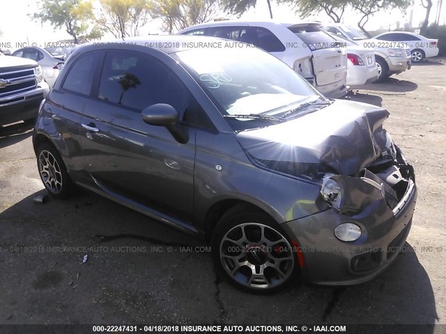 3C3CFFBR2CT296161 - 2012 FIAT 500 SPORT GRAY photo 1