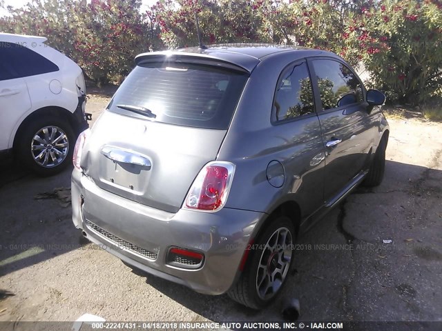 3C3CFFBR2CT296161 - 2012 FIAT 500 SPORT GRAY photo 4