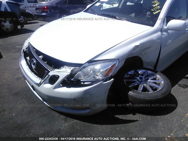 JTHBH96S665007799 - 2006 LEXUS GS GENERATION 200 300 WHITE photo 6