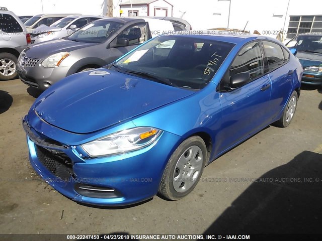 1C3CDFAA4GD564849 - 2016 DODGE DART SE BLUE photo 2