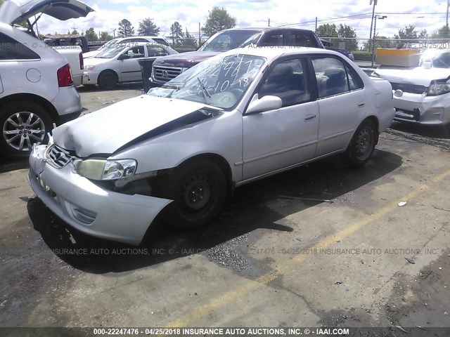 2T1BR12E21C501461 - 2001 TOYOTA COROLLA CE/LE/S SILVER photo 2