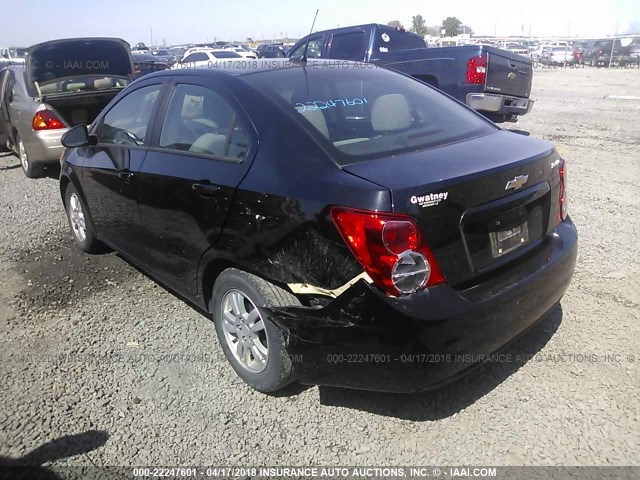 1G1JA5SH6C4211937 - 2012 CHEVROLET SONIC LS 黑色 照片 3