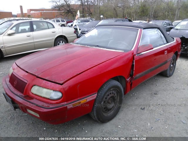 1C3EU4538RF332349 - 1994 CHRYSLER LEBARON GTC/LX RED photo 2