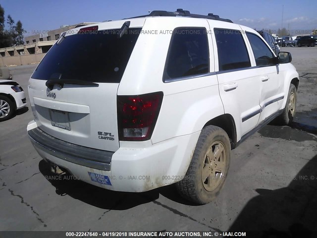 1J8HR58225C594794 - 2005 JEEP GRAND CHEROKEE LIMITED WHITE photo 4