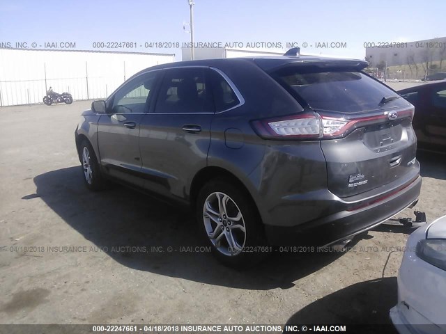 2FMTK3K94FBC20328 - 2015 FORD EDGE TITANIUM GRAY photo 3