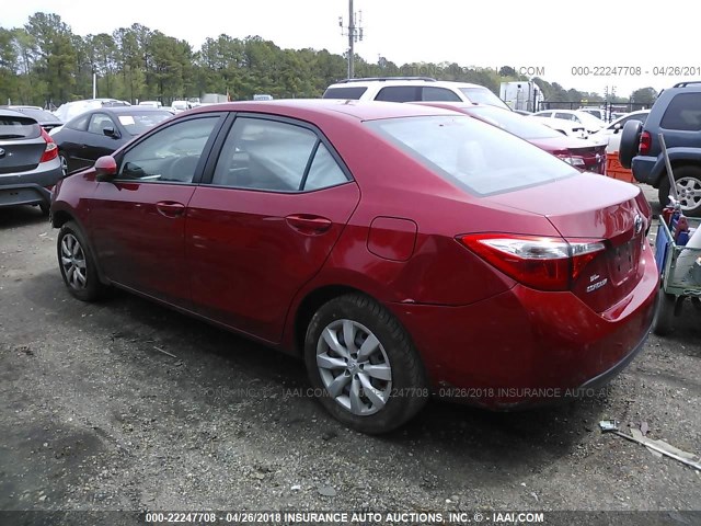 5YFBURHEXEP095309 - 2014 TOYOTA COROLLA L/LE/LE PLS/PRM/S/S PLS RED photo 3