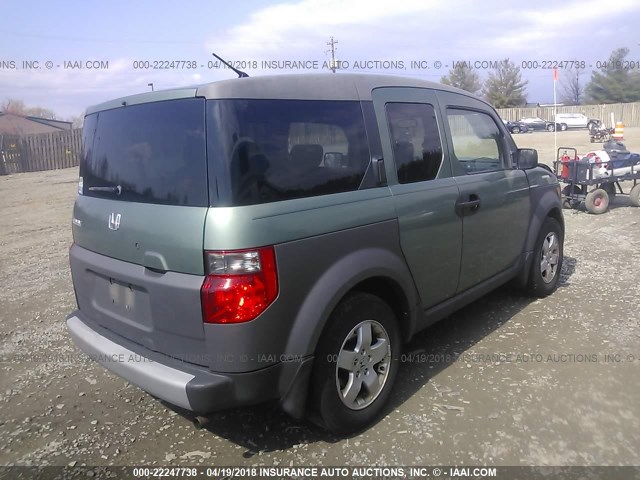 5J6YH28504L037734 - 2004 HONDA ELEMENT EX GREEN photo 4