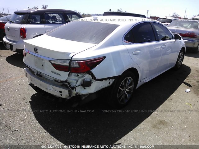 JTHBW1GGXG2105268 - 2016 LEXUS ES 300H WHITE photo 4