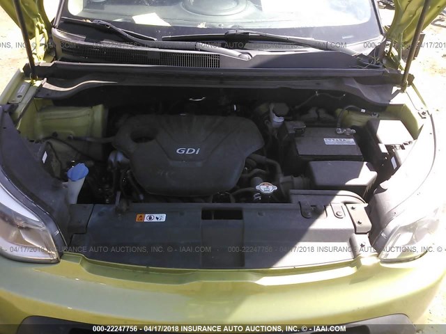 KNDJN2A21F7755997 - 2015 KIA SOUL GREEN photo 10