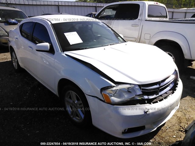 1C3CDZCB4DN582331 - 2013 DODGE AVENGER SXT WHITE photo 1