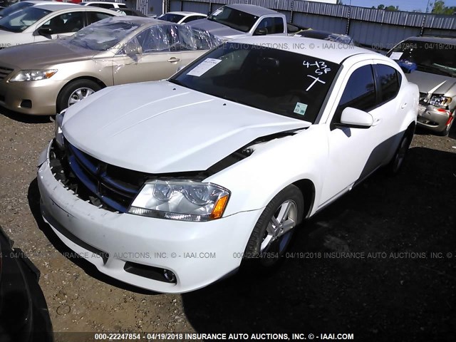 1C3CDZCB4DN582331 - 2013 DODGE AVENGER SXT WHITE photo 2