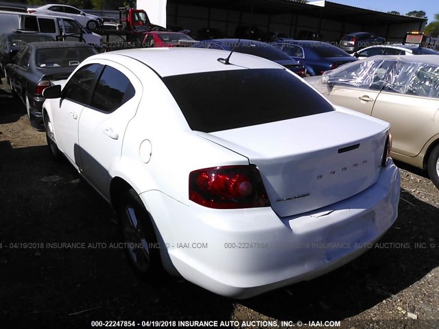 1C3CDZCB4DN582331 - 2013 DODGE AVENGER SXT WHITE photo 3