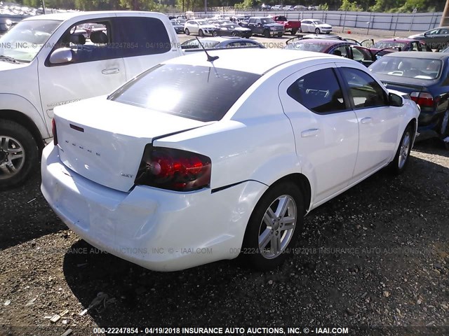 1C3CDZCB4DN582331 - 2013 DODGE AVENGER SXT WHITE photo 4