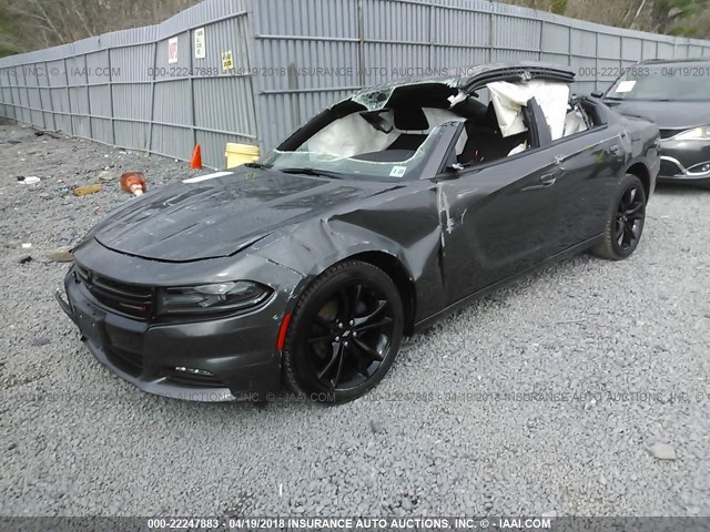 2C3CDXHG8HH537920 - 2017 DODGE CHARGER SXT GRAY photo 2