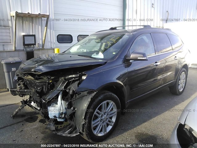 1GNKRGKD5EJ311035 - 2014 CHEVROLET TRAVERSE LT GRAY photo 2