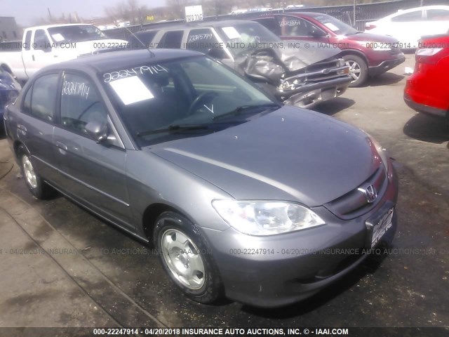 JHMES96625S012306 - 2005 HONDA CIVIC HYBRID GRAY photo 1