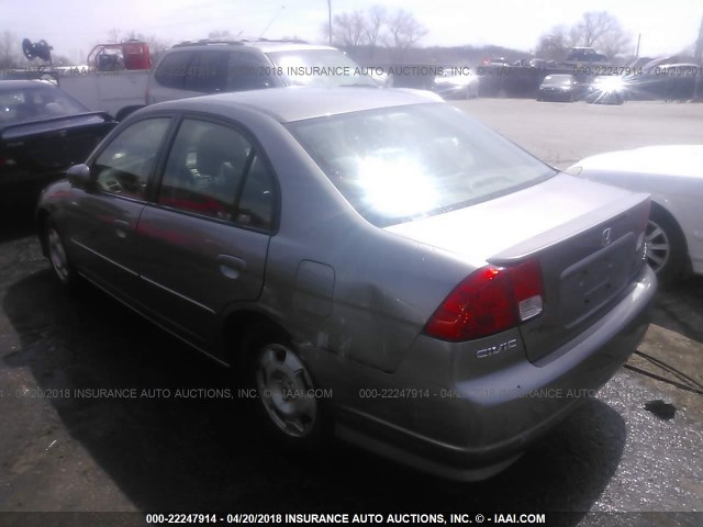 JHMES96625S012306 - 2005 HONDA CIVIC HYBRID GRAY photo 3