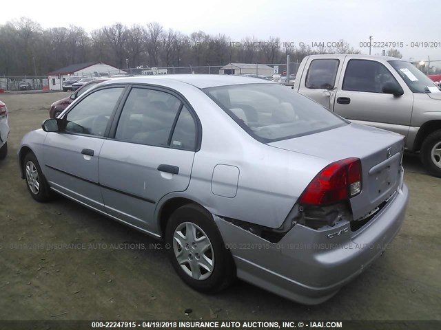 1HGES16315L029988 - 2005 HONDA CIVIC DX VP SILVER photo 3