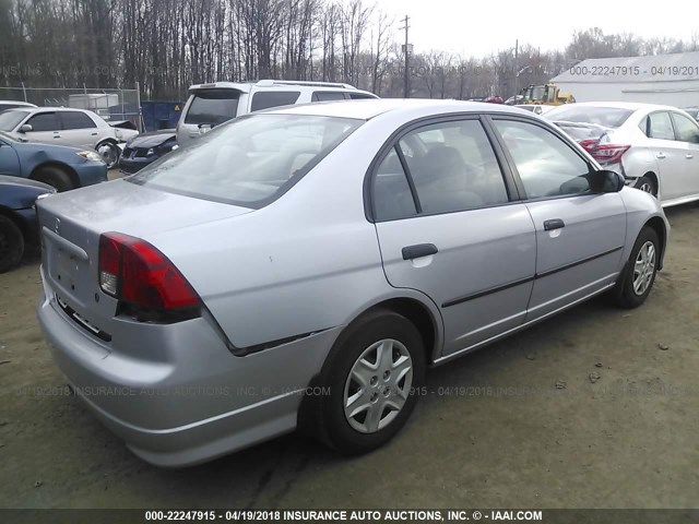 1HGES16315L029988 - 2005 HONDA CIVIC DX VP SILVER photo 4