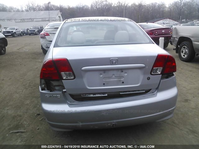 1HGES16315L029988 - 2005 HONDA CIVIC DX VP SILVER photo 6