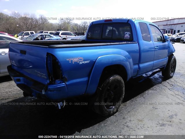 5TETU62NX7Z364658 - 2007 TOYOTA TACOMA PRERUNNER ACCESS CAB BLUE photo 4