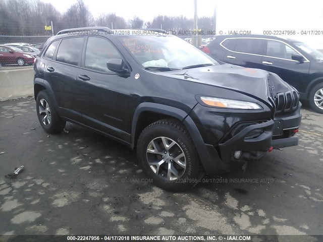 1C4PJMBS9EW242470 - 2014 JEEP CHEROKEE TRAILHAWK BLACK photo 1