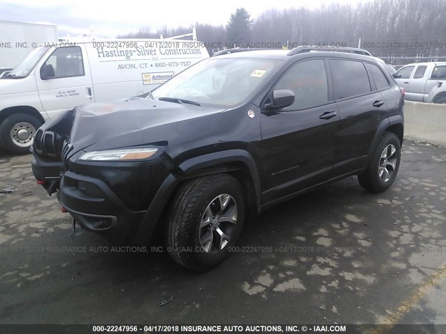 1C4PJMBS9EW242470 - 2014 JEEP CHEROKEE TRAILHAWK BLACK photo 2