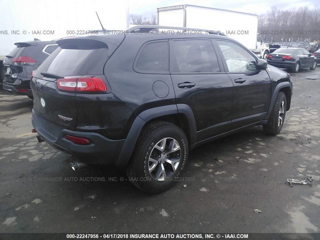 1C4PJMBS9EW242470 - 2014 JEEP CHEROKEE TRAILHAWK BLACK photo 4