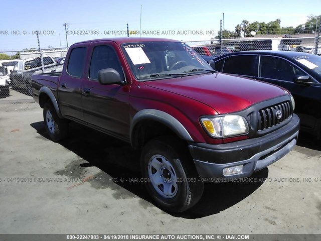 5TEHN72N92Z068287 - 2002 TOYOTA TACOMA DOUBLE CAB RED photo 1