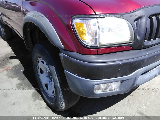 5TEHN72N92Z068287 - 2002 TOYOTA TACOMA DOUBLE CAB RED photo 6